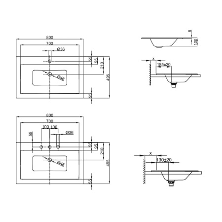 Раковина Bette Loft 80x49 A230-000 HLW1