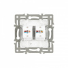 Розетка двойная RJ-12 и Ethernet RJ-45, без рамки Arlight SCT 045338