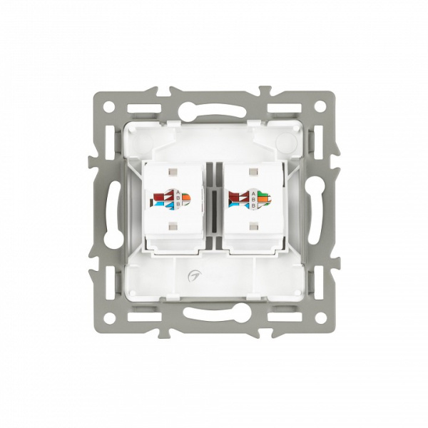 Розетка двойная RJ-12 и Ethernet RJ-45, без рамки Arlight SCT 045338
