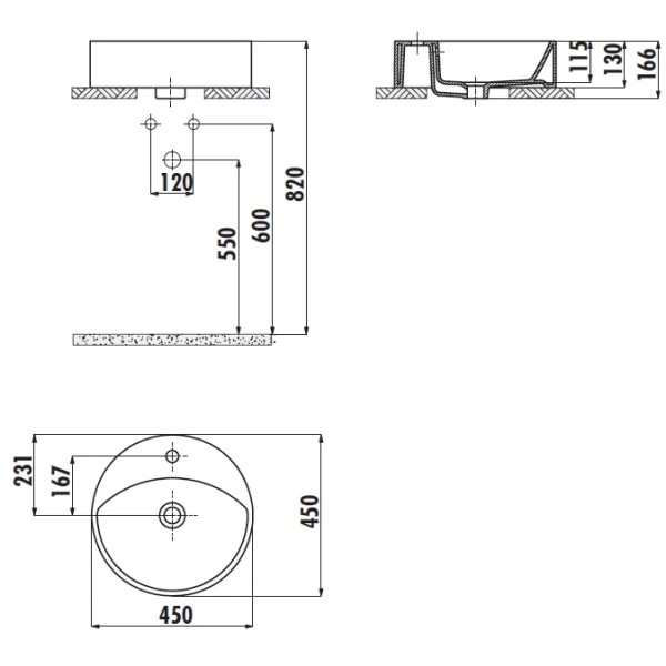 Раковина 45x45 см Creavit Minimal MN145-00CB00E-0000