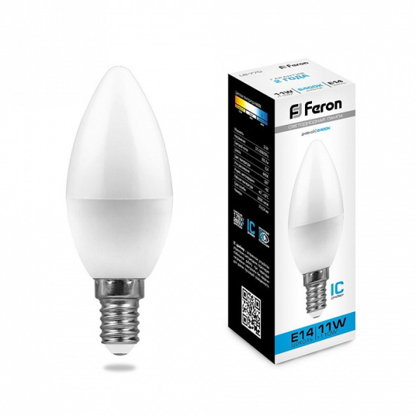 Лампа светодиодная Feron  E14 11Вт 6400K 25943