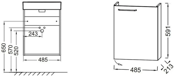 Тумба под раковину Jacob Delafon Odeon Rive Gauch EB2581D-R5-E52