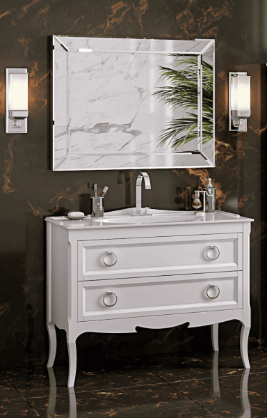 Тумба с раковиной Bagno Piu Moretta 2.0 107 белый матовый