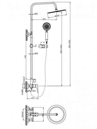 Душевая стойка BelBagno Ancona ANCONA-DOCM-CRM