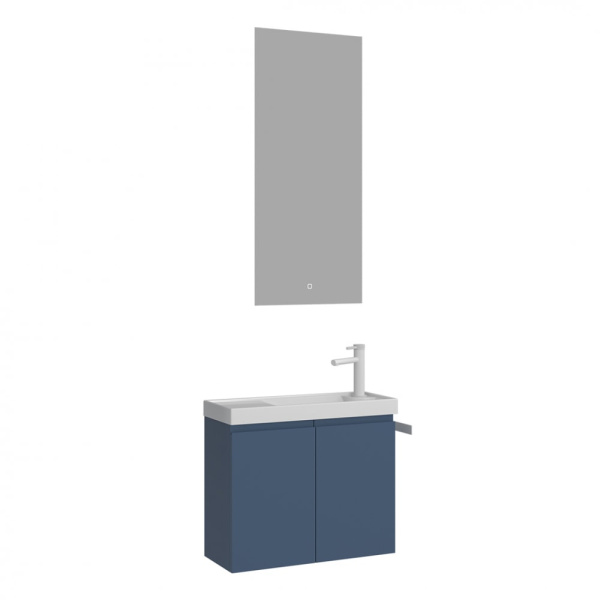 Тумба с раковиной Orka Ferla 60 5004323 синий матовый/белый