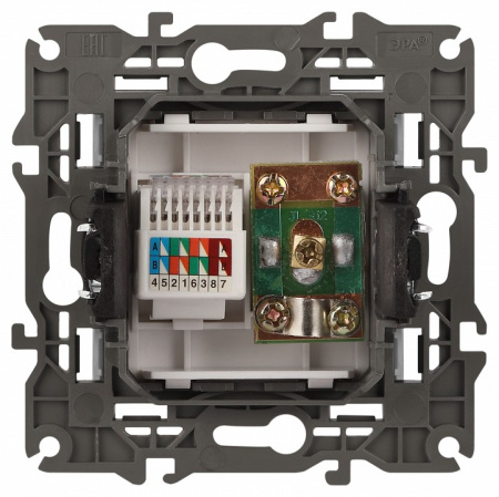 ТВ-розетка и розетка Ethernet RJ-45 без рамки Эра Эра Elegance 14-3110-01