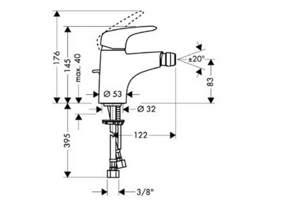 Смеситель для биде hansgrohe Metris E 31272000