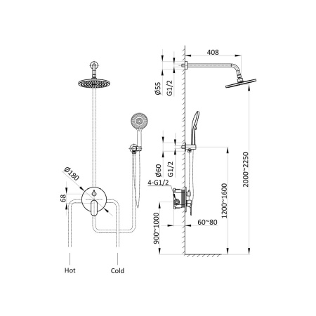 Душевой комплект Vincea Desire VSFW-1D1BG брашированное золото