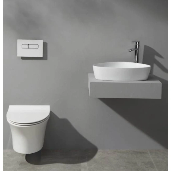 Раковина-чаша CeramaLux 7472B 59,5x39,5 см, накладная, белый