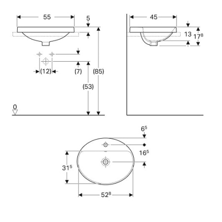 Раковина Geberit VariForm 55 500.720.01.2