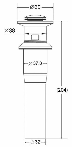 Донный клапан BelBagno BB-PCU-03-NERO черный матовый