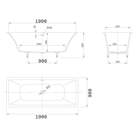 Ванна акриловая Knief Shape 190 0600-777-01