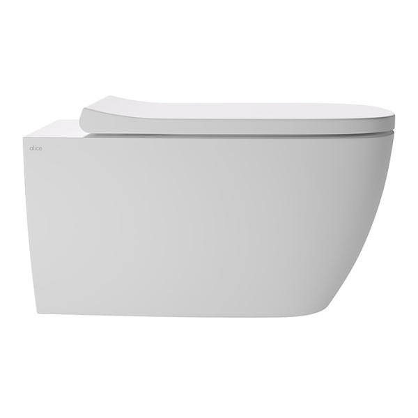 Подвесной унитаз с крышкой и сиденьем Alice Wunder 45000109SET белый матовый