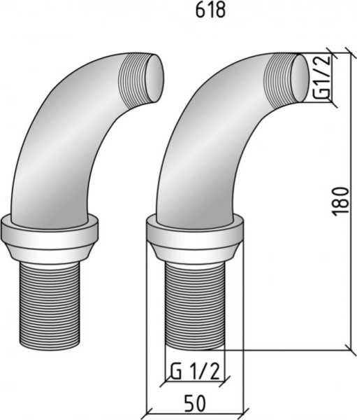 Комплект колонн для установки смесителя Boheme Brillante 618, хром