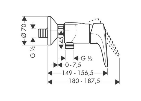 Смеситель для душа hansgrohe Metropol E 14670000