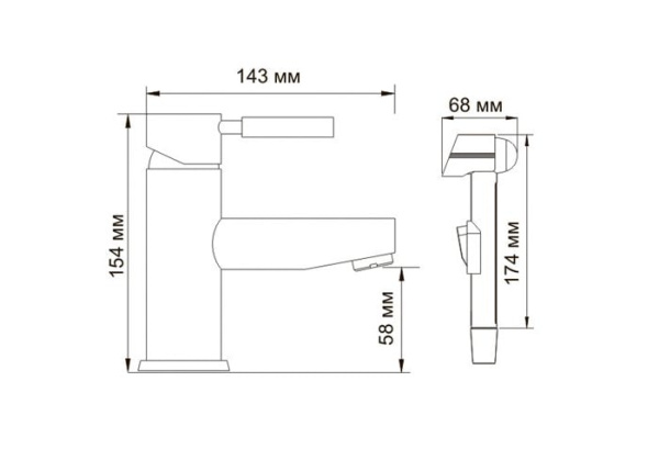 Смеситель для раковины WasserKRAFT Main 4108 с гигиеническим душем