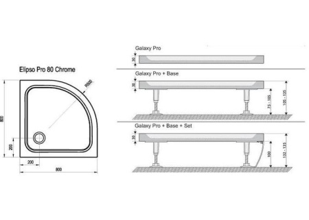 Душевой поддон Ravak Elipso Pro XA244401010