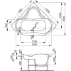 Акриловая ванна 143x143 см Vagnerplast Iris VPBA143IRI3X-04