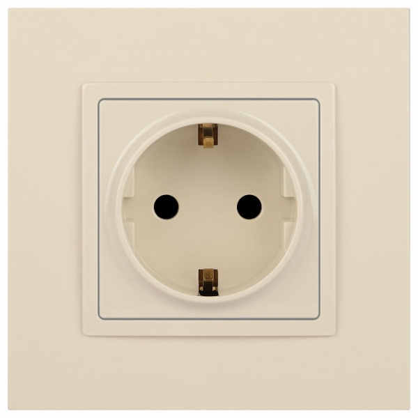 Розетка с заземлением и со шторкой, без рамки Эра Эра Elegance 14-2102-02