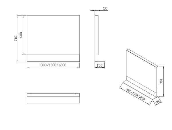 Зеркало Ravak Formy X000001044 800 белое