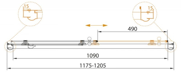 Душевая дверь в нишу Cezares Giubileo GIUBILEO-BF-1-120-CP-Br