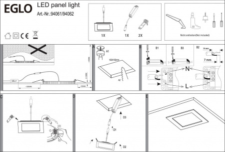 Встраиваемый светильник Eglo ПРОМО Fueva 1 94061