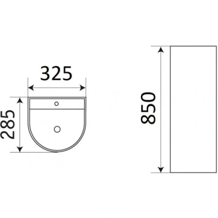 Раковина CeramaLux PB1017 32,5x28,5 см, напольная, белый