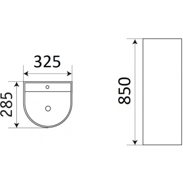 Раковина CeramaLux PB1017 32,5x28,5 см, напольная, белый