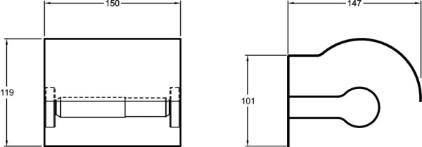 Держатель для туалетной бумаги Jacob Delafon Singulier 15207D-CP