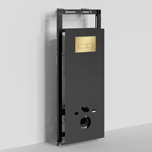 Инсталляция для унитаза WasserKRAFT Salm 27 27TLT.010.ME.BL.MG03 с кнопкой смыва, золотой матовый