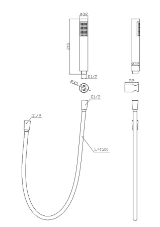 Душевой гарнитур BelBagno Uno UNO-DFS-CRM