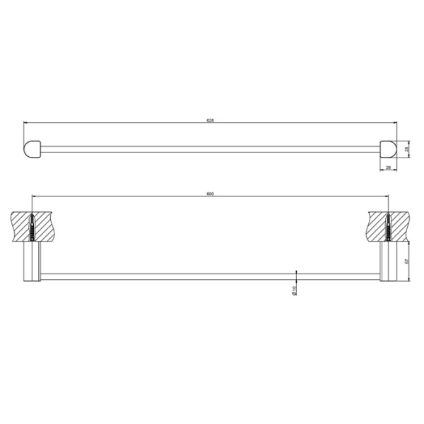Полотенцедержатель Gessi Rilievo 60 см 59403#031