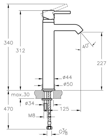 Смеситель для раковины Vitra Minimax S A41990EXP