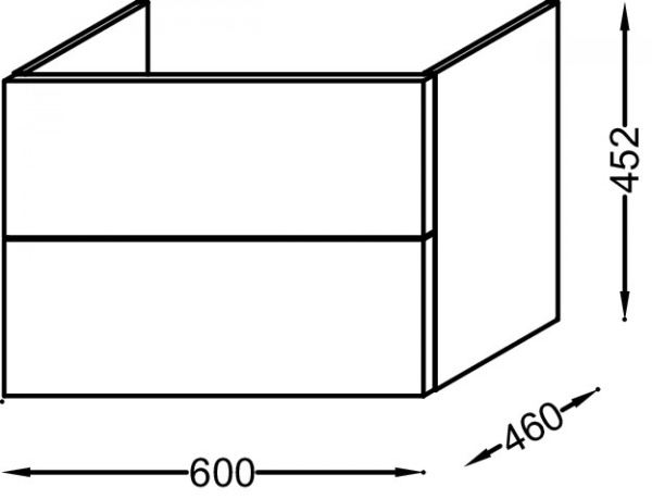 Тумба под раковину 60 см Jacob Delafon Vox EB2080-R1-S42 изогнутые ручки пыльная роза