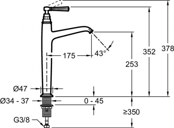 Смеситель для раковины Jacob Delafon Cleo 1889 E24309-CP хром