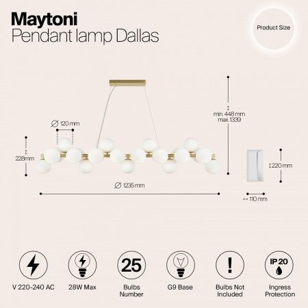 Подвесная люстра Maytoni Даллас MOD547PL-25BS