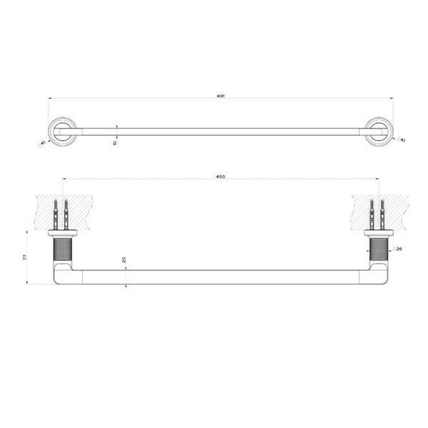 Полотенцедержатель Gessi Inciso 45 см 58500#299 черный