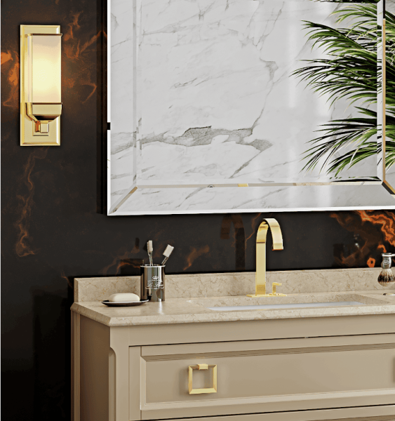 Тумба с раковиной Bagno Piu Moretta 2.0 122 глянцевый капучино/золото