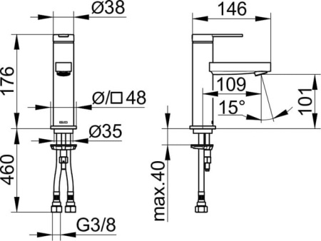 Смеситель для раковины Keuco IXMO Flat 59502373100 черный матовый