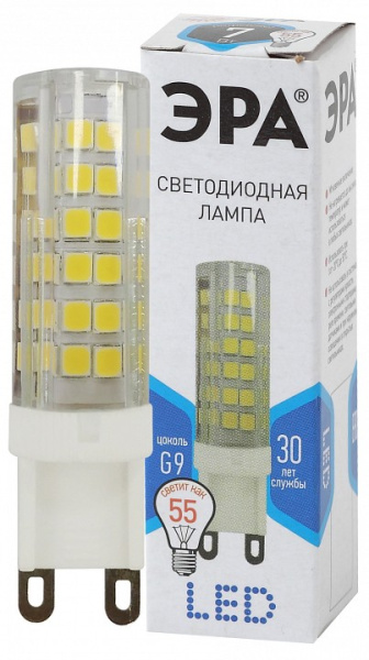 Лампа светодиодная Эра Стандарт G9 7Вт 4000K LED JCD-7W-CER-840-G9