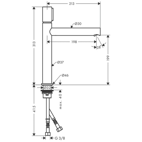 Смеситель для раковины Axor Uno 45013000
