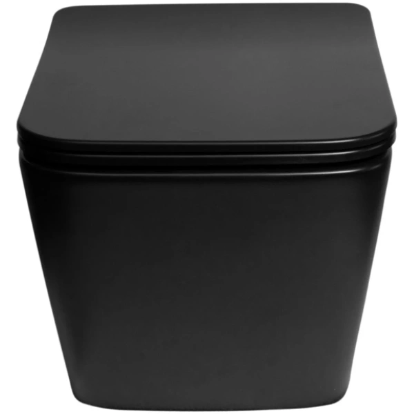 Унитаз подвесной SantiLine SL-5004MB безободковый, с сиденьем микролифт, черный матовый