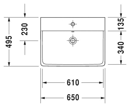 Раковина Duravit P3 Comforts 2332650000