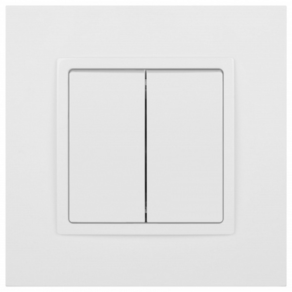 Переключатель двухклавишный без рамки Эра Эра Elegance 14-1106-01