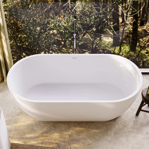 Ванна из литьевого мрамора Cezares Stylus CZR-STYLUS-160-80-54-SSB 160x80,5 см, отдельностоящая, белый