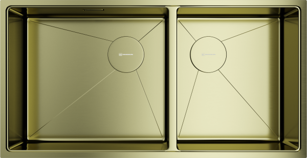 Кухонная мойка Omoikiri Taki 85-2-LB-U/IF Side 4997038 светлое золото