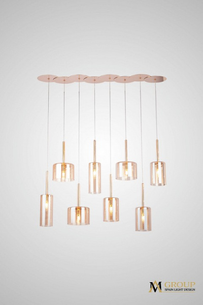 Подвесная люстра AM-Group AM355 AM355-8AMBER