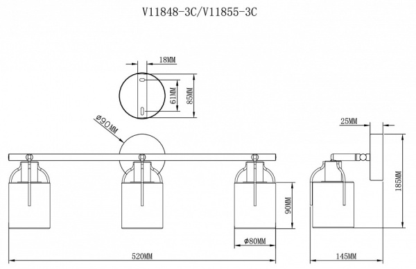 Спот Moderli Inari V11855-3C