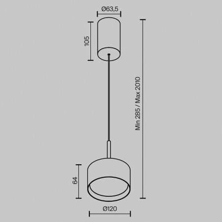 Подвесной светильник Maytoni Glare P102PL-12W4K-BS