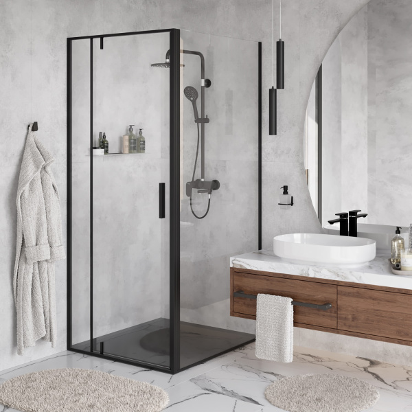 Душевой уголок WasserKRAFT Elbe 74P 74P19 черный